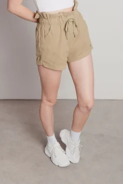 Tobi On Purpose Paperbag Shorts - Light Olive