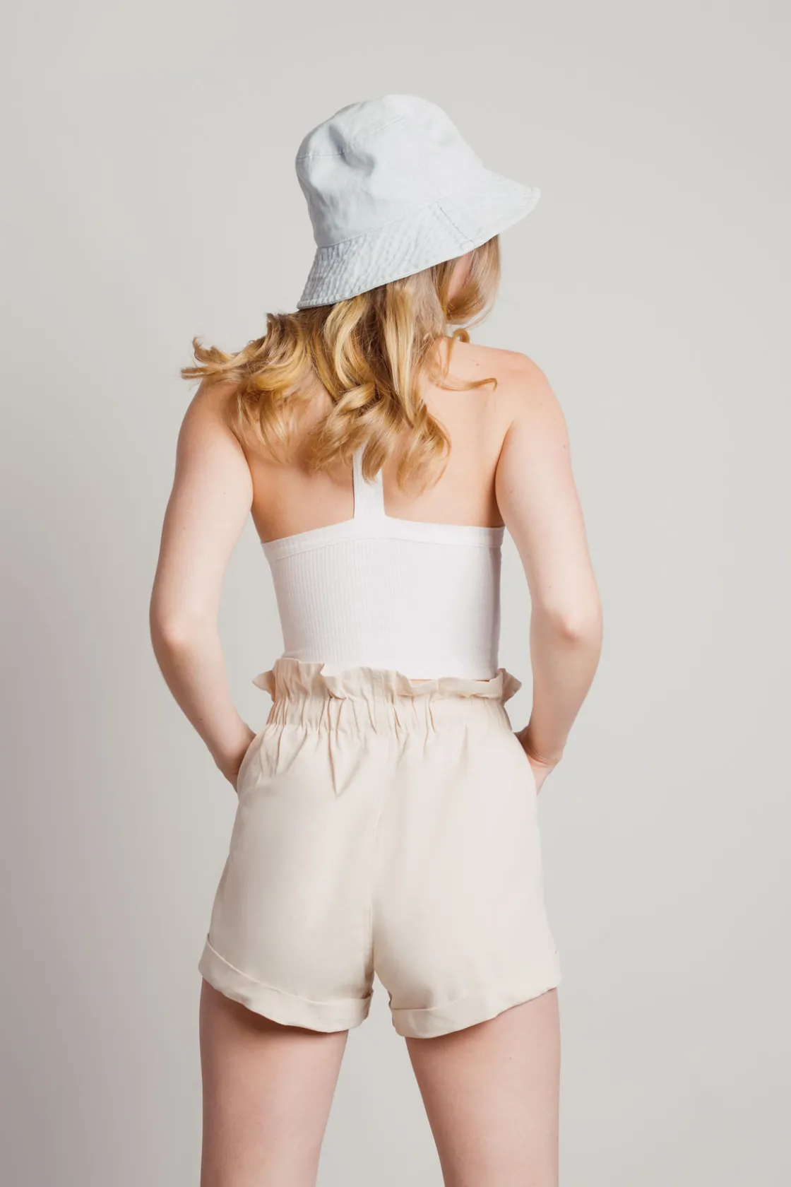 Tobi On Purpose Paperbag Shorts - Light Olive
