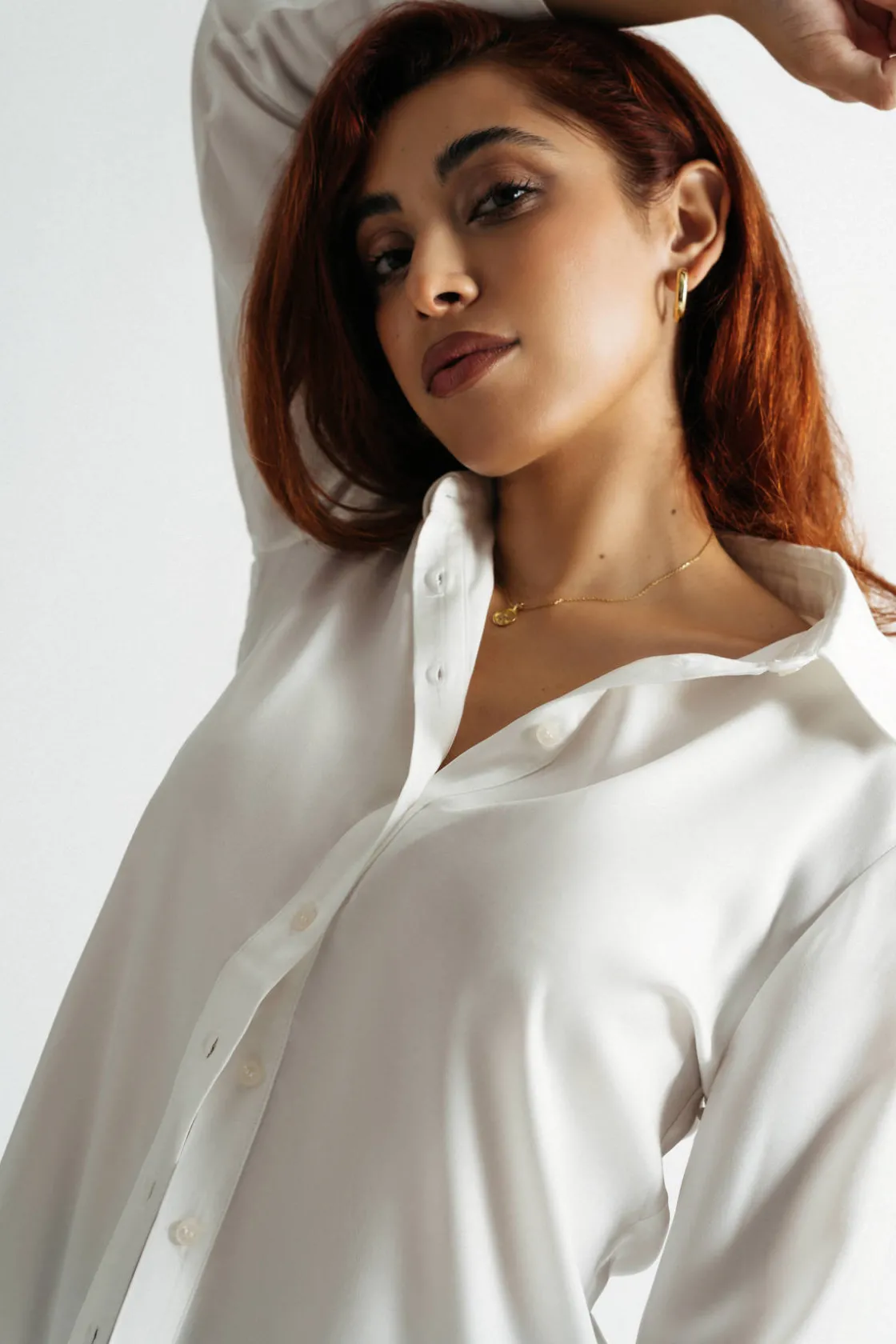 Tobi On The Go Satin Button Down Top
