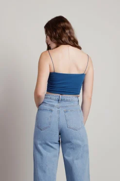 Tobi One At A Time Crop Top - Dark Teal