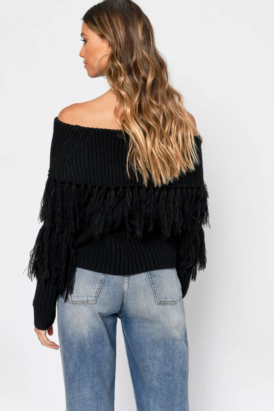 Tobi One More Off The Shoulder Sweater - Wine