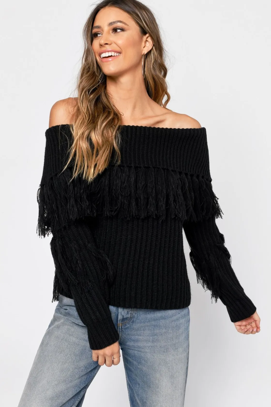 Tobi One More Off The Shoulder Sweater - Wine