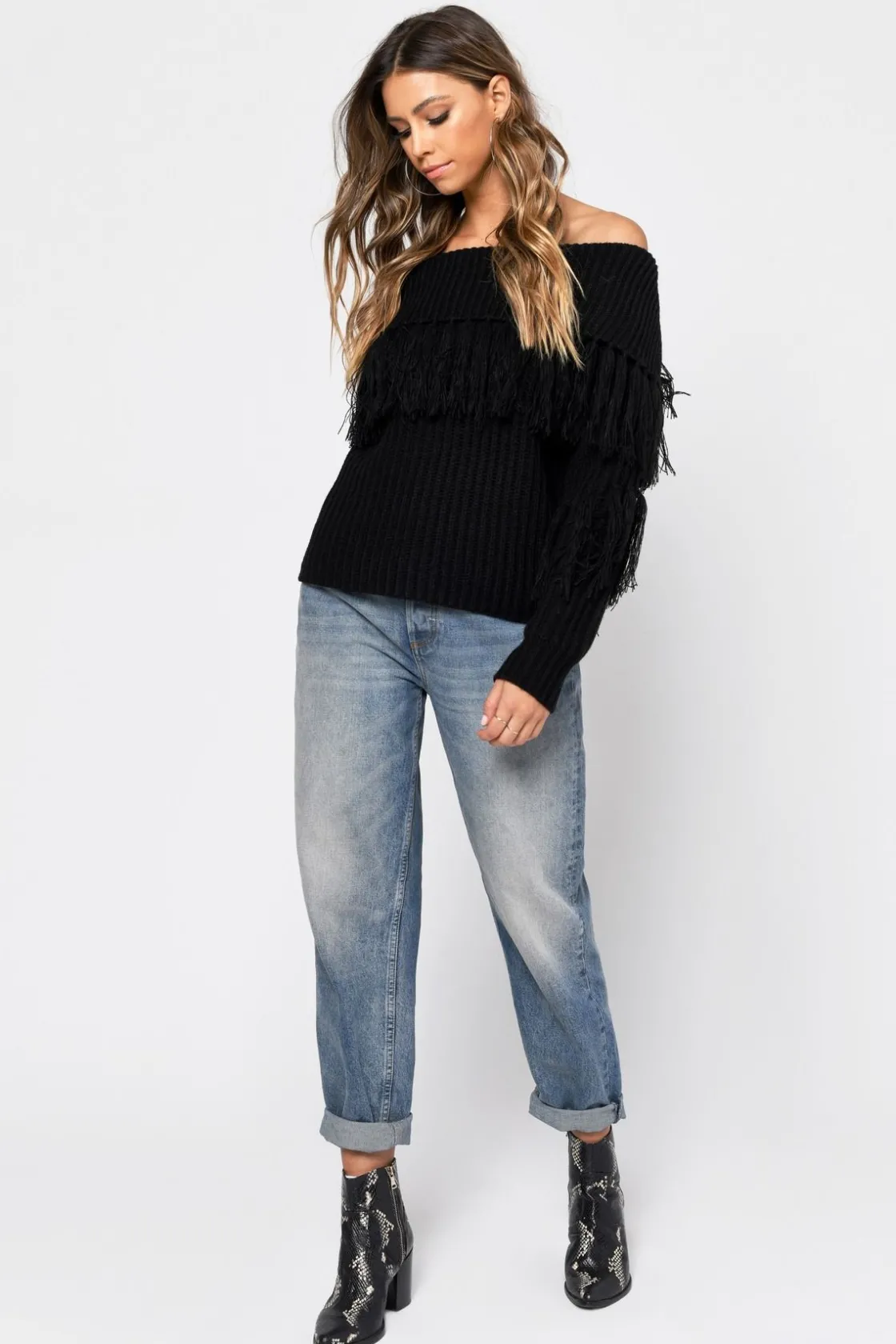 Tobi One More Off The Shoulder Sweater - Wine
