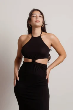 Tobi One Way Cutout Halter Midi Dress -