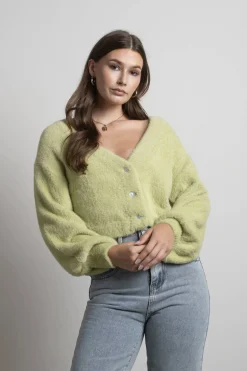 Tobi Onto You Sweater Cardigan - Green