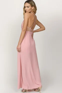 Tobi Opposites Attract Cross Back Slit Maxi Dress - Mint