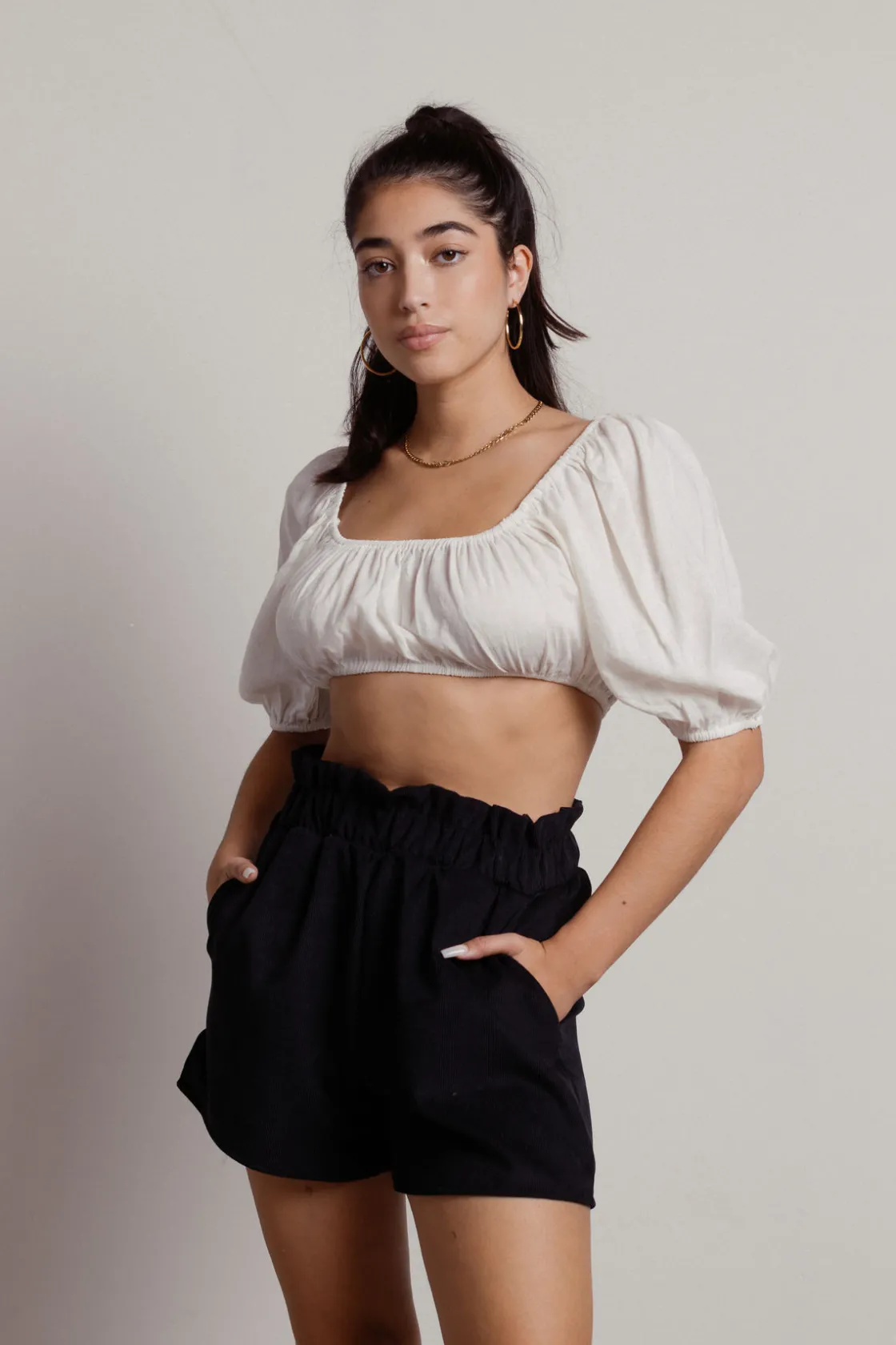 Tobi Out Of Love Paperbag Shorts - Camel