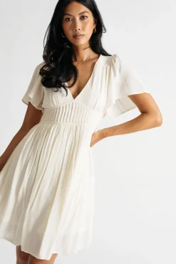 Tobi Out Of Time Plunging Pleated Mini Dress -