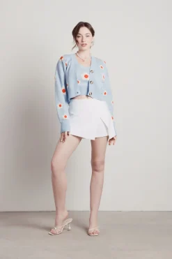 Tobi Paint By Flowers Floral Print Cardigan - Strawberry Pink