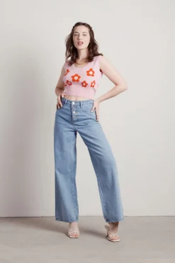 Tobi Paint By Flowers Tank Top - Strawberry Pink
