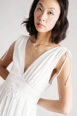 Tobi Pallas Ruched Slit Midi Dress