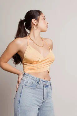 Tobi Panorama Crop Top - Amber