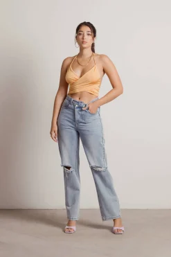 Tobi Panorama Crop Top - Amber