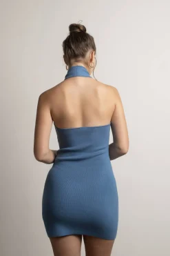 Tobi Past Nine Cross Halter Open Back Mini Dress -