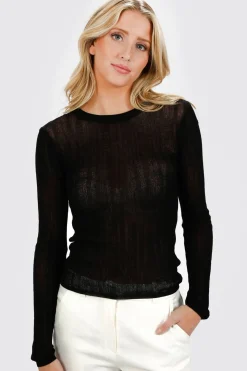 Tobi Paulette Sheer Top - Black