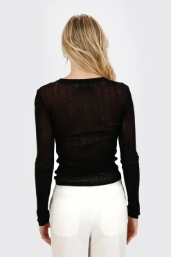 Tobi Paulette Sheer Top - Black