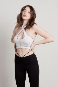 Tobi Peak Crop Top - Off White