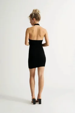 Tobi Peekaboo Halter Keyhole Bodycon Mini Dress