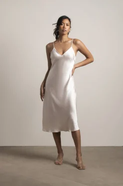 Tobi Pia Satin Cami Midi Dress - Pine