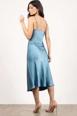 Tobi Pia Satin Cami Midi Dress - Pine