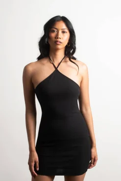 Tobi Pick Me Up Halter Bodycon Mini Dress