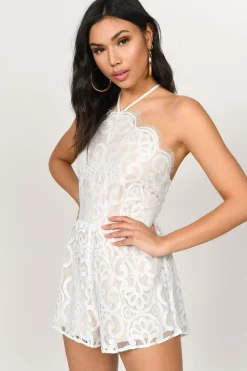 Tobi Pick Me Up Lace Romper - Dark Rose