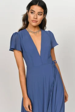 Tobi Piper Plunging Maxi Dress