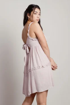 Tobi Pippa Floral Babydoll Mini Dress - Pink Dot