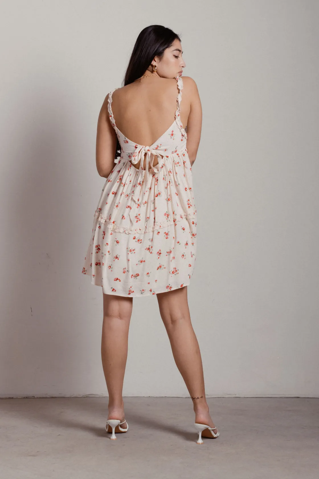 Tobi Pippa Floral Babydoll Mini Dress - Pink Dot