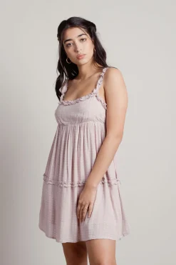 Tobi Pippa Floral Babydoll Mini Dress - Pink Dot