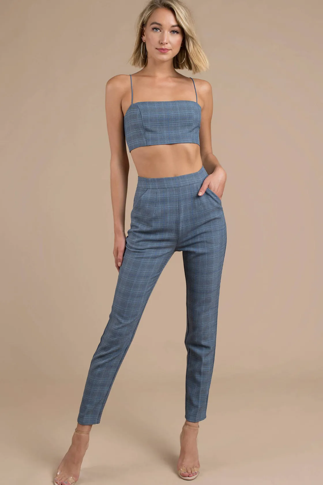 Tobi Plaid All Around Crop Top -