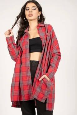 Tobi Plaid To The Bone Button Up Top -