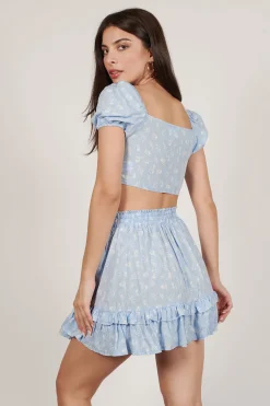 Tobi Play With Floral Crop Top And Mini Skirt Set -