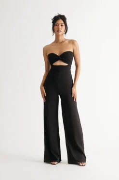 Tobi Playing Games Knot Cutout Wide-Leg Jumpsuit