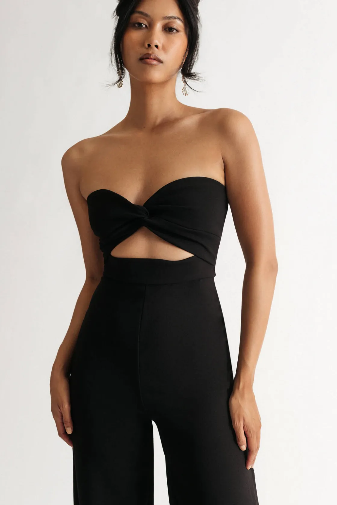 Tobi Playing Games Knot Cutout Wide-Leg Jumpsuit