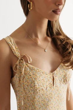 Tobi Playing Games Floral Tie Strap Mini Dress -