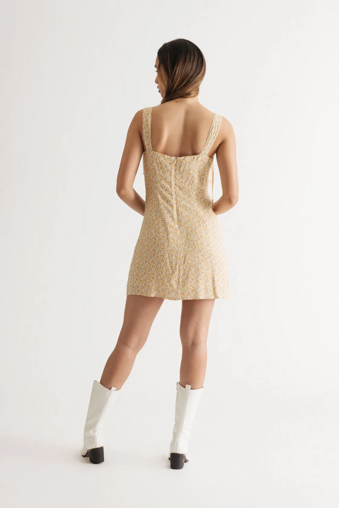 Tobi Playing Games Floral Tie Strap Mini Dress -