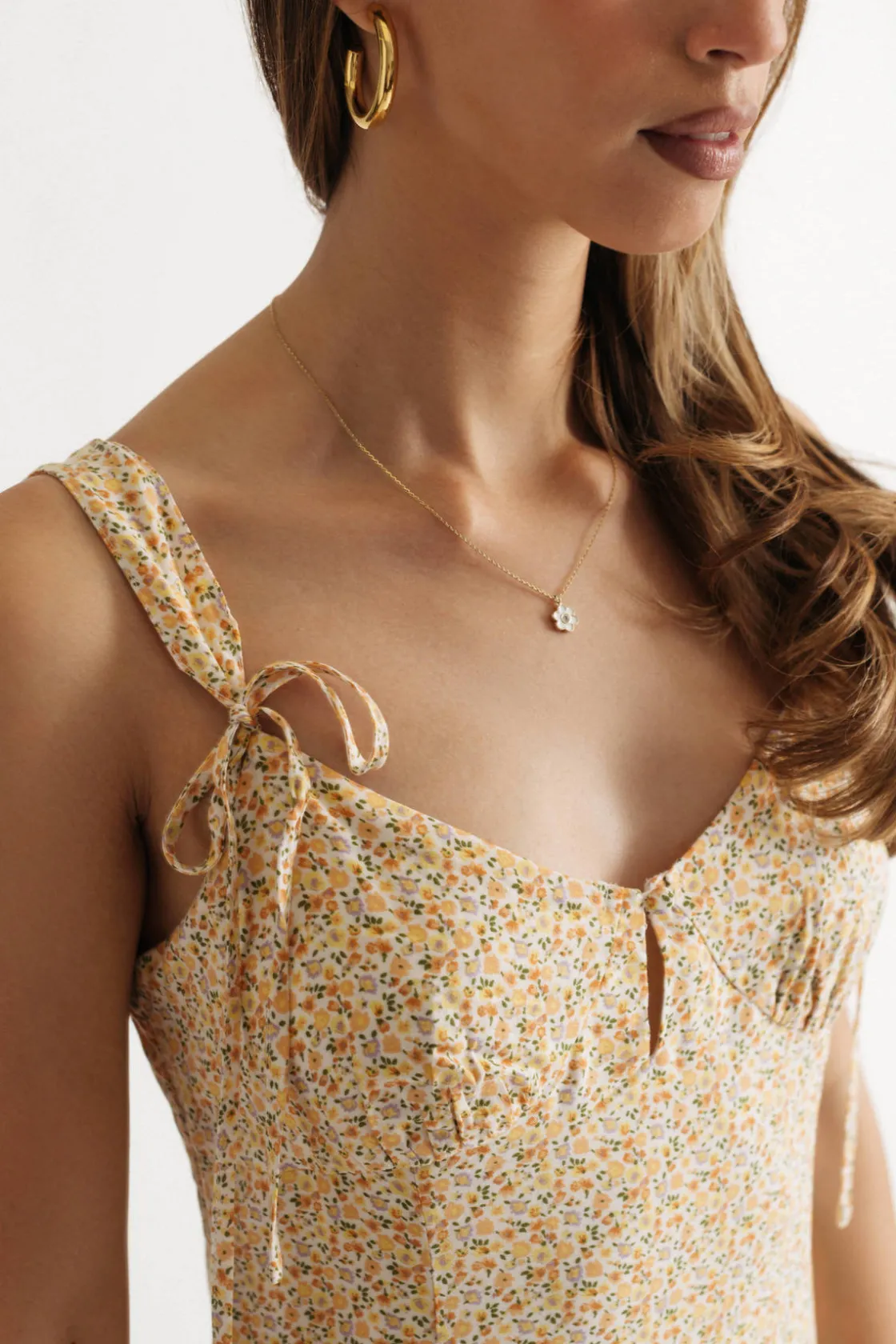 Tobi Playing Games Floral Tie Strap Mini Dress -