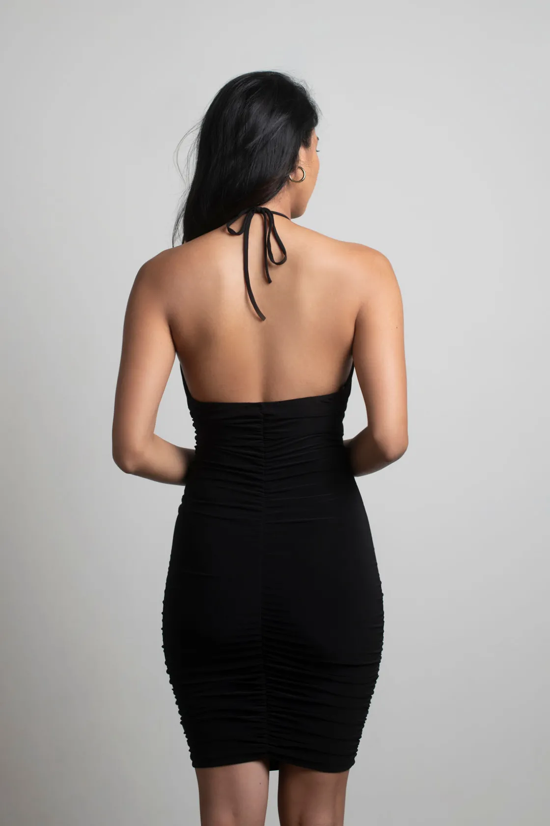 Tobi Put In Work Cutout Open Back Mini Dress - Chocolate