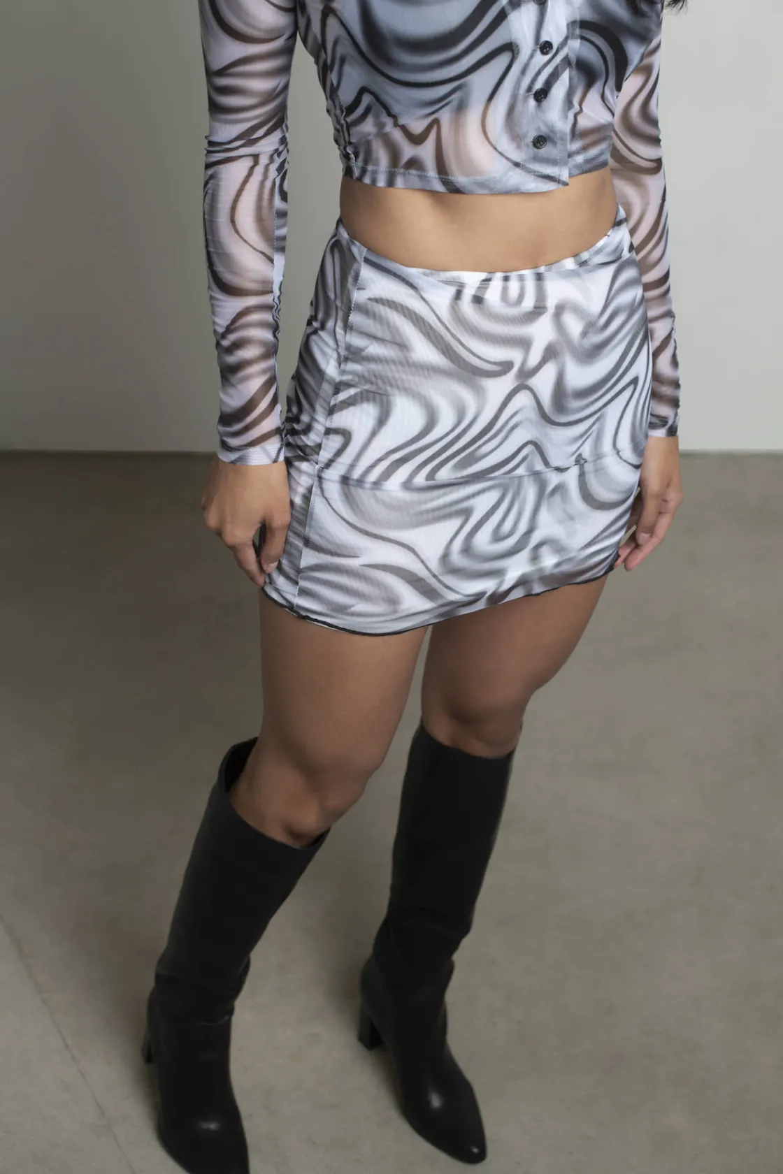 Tobi Put On The Pressure Mesh Mini Skirt -