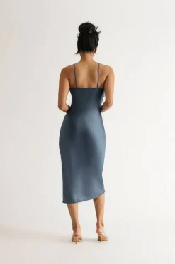Tobi Quit Playing Games Satin Knot Midi Dress