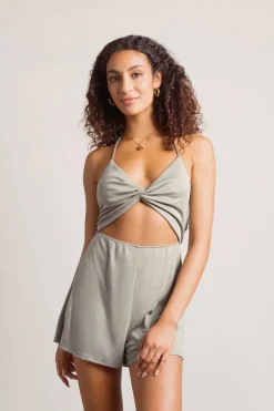 Tobi Rachel Cutout Romper - Taupe