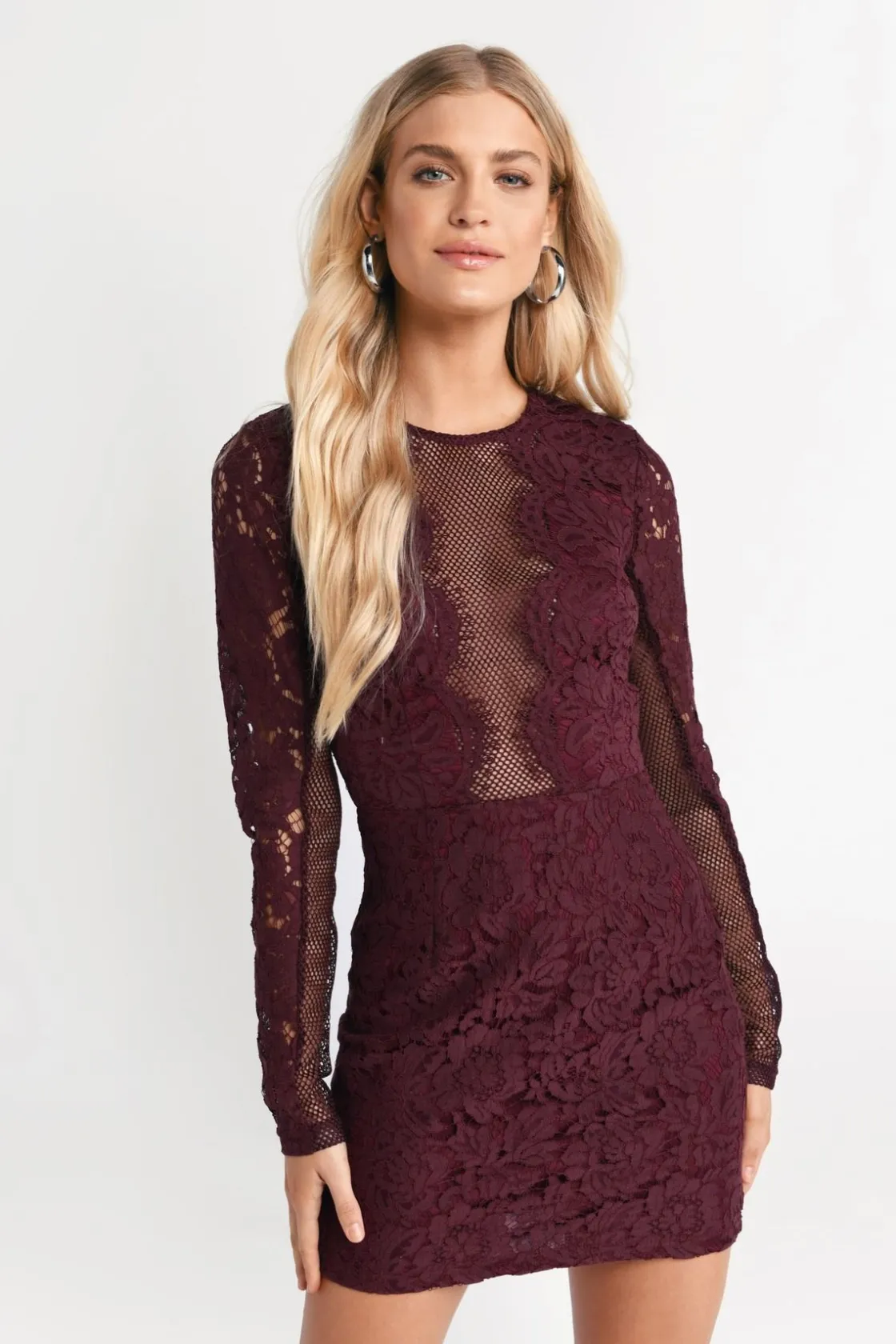 Tobi Raven Lace Bodycon Mini Dress -