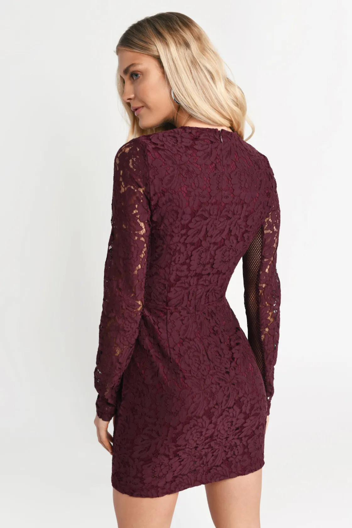 Tobi Raven Lace Bodycon Mini Dress -