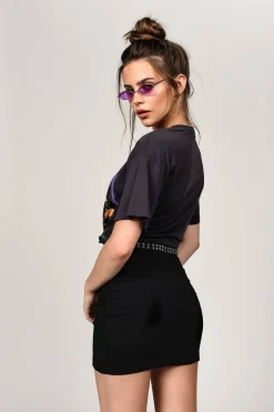 Tobi Ready Or Knot Twisted Mini Skirt - Black