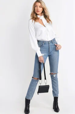Tobi Reagan Neck Tie Blouse -