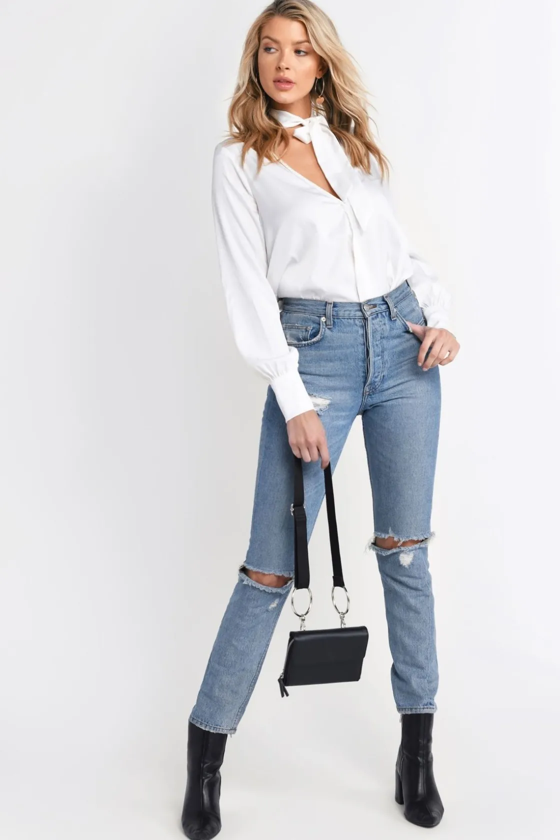 Tobi Reagan Neck Tie Blouse -
