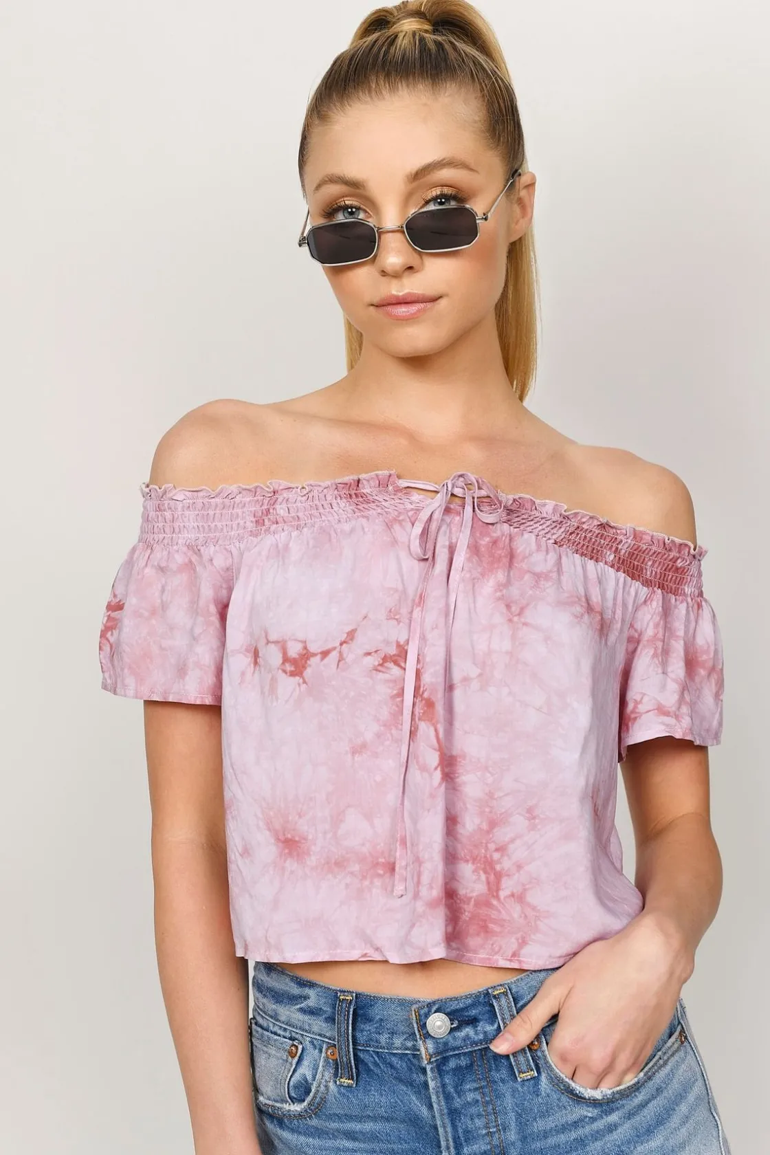 Tobi Rebecca Tie Dye Top - Mauve