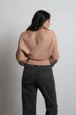 Tobi Relax Sweetie Wrap Tie Sweater - Grey
