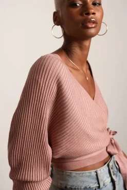 Tobi Relax Sweetie Wrap Tie Sweater - Grey